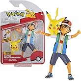Pokémon 4.5-Inch Feature Battle Action Figure, Features Ash and Launch into Action 2-Inch Pikachu