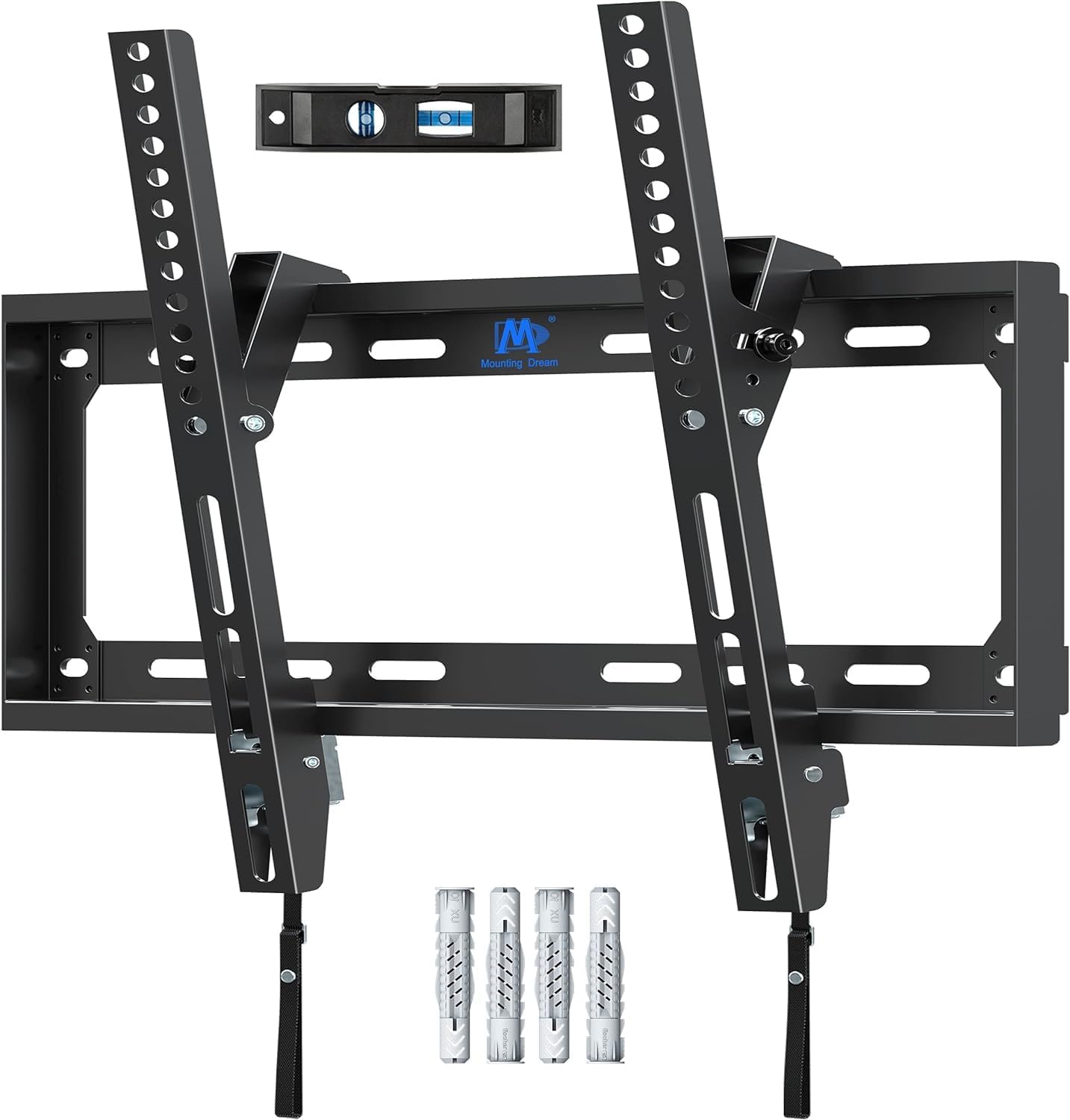 Mounting Dream Tilt TV Bracket Wall Mount, For Most 26-60 inch Flat and Curved TVs up to VESA 400x400mm and 40 KG, Ultra Slim Tilting TV Wall Bracket Fischer Wall Plug Included MD2268-MK-02
