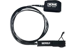 XM SURF MORE Big Wave Premium Surfboard Leash, 5/6/7/8/9/10/12/15ft Lengths, Big Wave (.313in) Cord Thickness, Many Colors, Key Pocket, Unbreakable Swivels, Detachable Railsaver, Made in USA