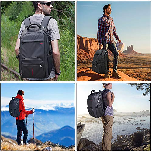 Large Laptop Backpack,17.3 inch TSA Durable Business Slim Travel Laptop Backpack with USB Charging Port for Women Men,Water Resistant Anti Theft Big College School Backpack for 17 inch Laptop Notebook - Thumbnail 6