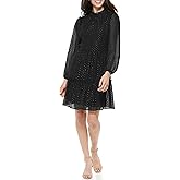 Tommy Hilfiger Womens Glitter Dot Shift Dress