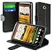 Book Type Flip Stand Leather Wallet Case Cover For HTC One X, Black