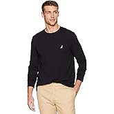 Nautica Men's Long Sleeve Crew Neck T-Shirt Shirt, True Black, Small
