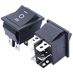 TWTADE / 5Pcs Black ON/Off/ON DPDT 6 Pin 3 Position