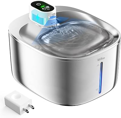 Katzenbrunnen Edelstahl Kabellos 4.1L mit Sensor 3 Modi & 4000mAh