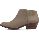 Soda Women's Mug Round Toe Faux Suede Stacked Heel Western Ankle Bootie