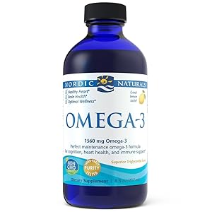Nordic Naturals Omega-3 Liquid - Aids in Cognition, Heart Health, and Immune Support, Lemon Flavor, 8 Ounces