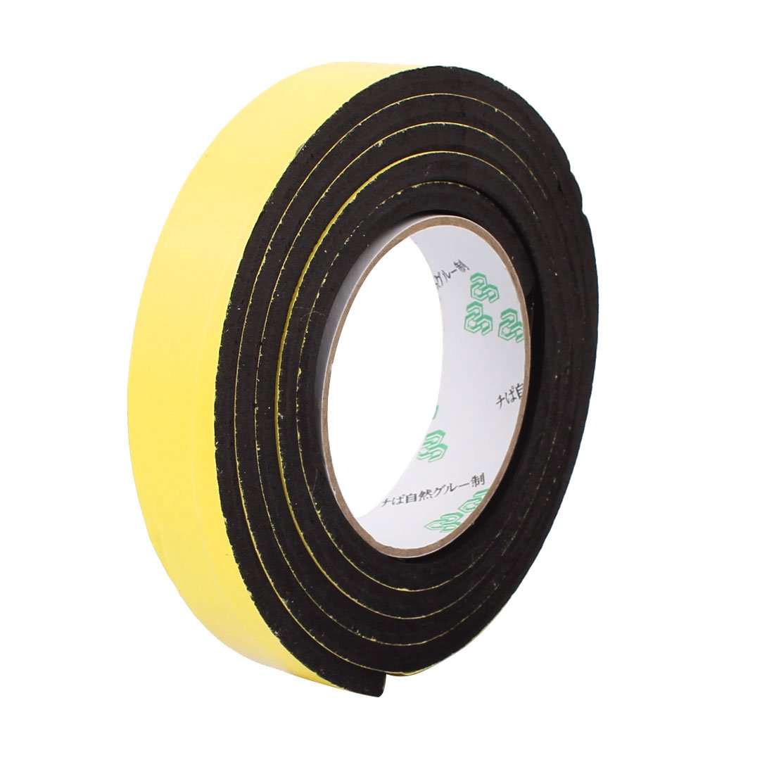 Sourcingmap Sealing Foam Tape 25mm Wide 6mm Thick 2m/6.56ft Long, Self Adhesive Weather Strip for Window Door Insulation, Yellow Black