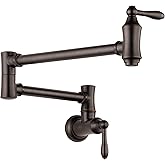 Delta Oil Rubbed Bronze Traditional Pot Filler Kitchen Faucet, Wall Mount Kitchen Faucet, Venetian Bronze 1177LF-RB
