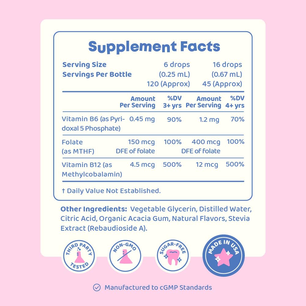 JoySpring Methylfolate for Kids | 5-MTHF Plus Methyl B12 with B6 (P5P) - MethylBee - MTHFR Supplement Kids B12 Vitamin | Folinic Acid Alternative | Berry Lemonade Drops | 30 Servings