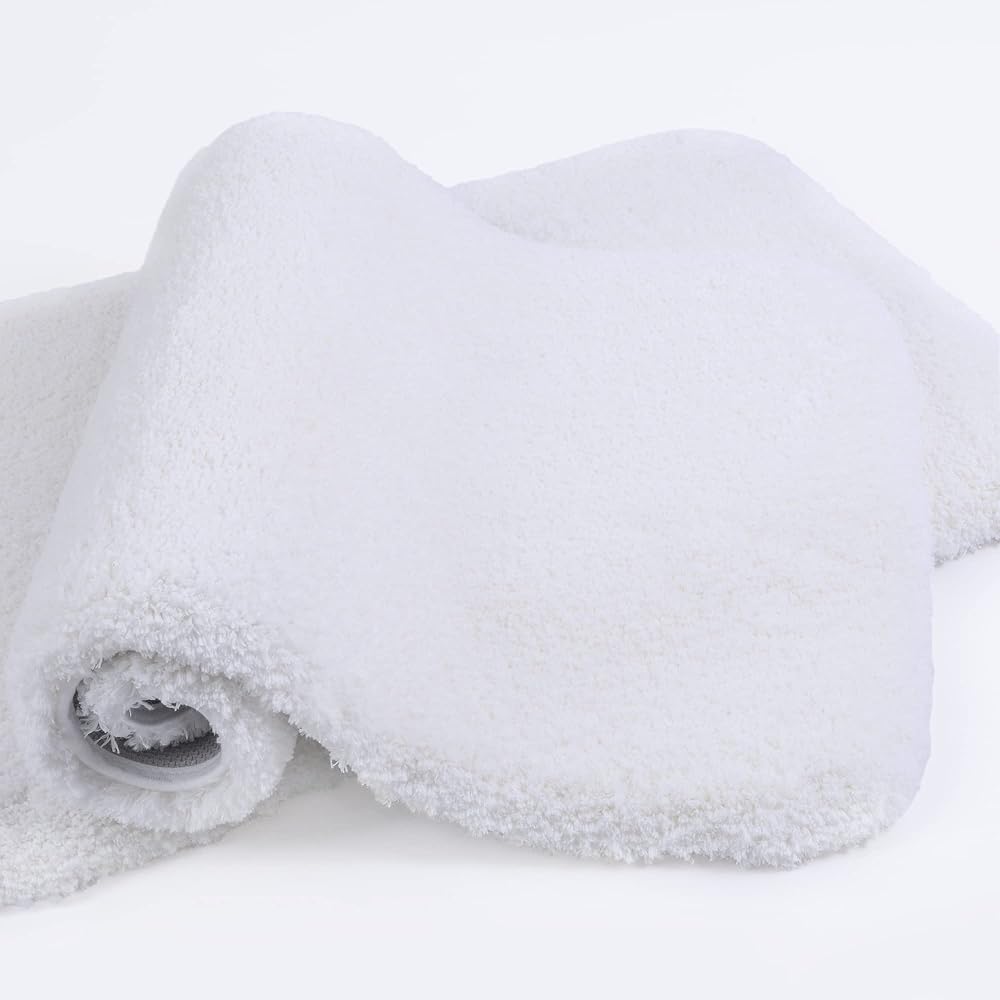 Non Slip Bath Mat 2 Pack Ultra Thick Absorbent 40x60cm White