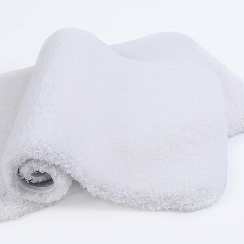 Non Slip Bath Mat 2 Pack Ultra Thick Absorbent 40x60cm White
