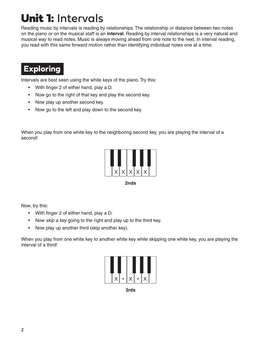 Piano Interval Workbook Activities, Sight Reading, and Songs to Help You Read Music with Confidence