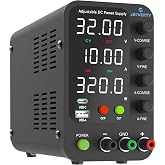 Jesverty DC Power Supply Variable, 0-32V 0-10A Switching Bench Power Supply with 20W USB &amp; Type-C Quick-Charge, Encoder Corase &amp; Fine Adjustment Knob, Output Switch, 4-Digit LED Display - SPS-3010V
