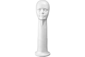 22'' Inch Styrofoam Wig Head Mannequins Manikin Stand, Style, Model & Display Women's Wigs, Hats & Hairpieces - Extra Large, by Adolfo Designs