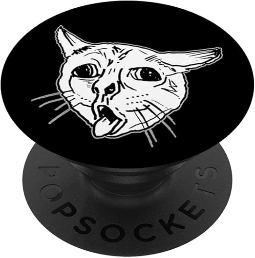 Amazon Com Ugly Coughing Cat Meme Popsockets Popgrip Swappable Grip For Phones Tablets