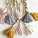 Afco Nordic Wood Beads Tassel String Design Kids Room Tent Bed Wall Hanging Ornaments (Grey)