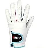PGM Kids Youth Junior Toddler Boys Girls Golf Gloves Microfiber Synthetic Gloves for Left Hand Right Hand Golf Gloves 1 Pack White Pink Age 3-12 (White,Small,Worn on Left)