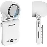 SAYTAY Portable Handheld Fan, Ultra High RPM Clip-on Turbo Fan Rechargeable Personal Fans with LED Display 100 Speeds Wind Adjustable Angle, Multifunctional Mini Fans for Waist Table Neck (White)