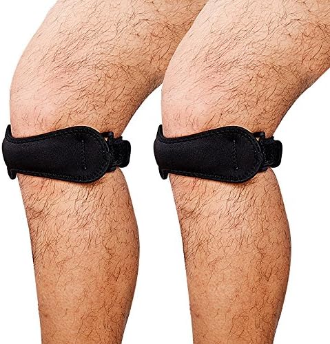 2 Pack of Knee Strap Brace Support Knee Pain Relief &amp; Knee Patella Support Strap for Hiking,Soccer,Basketball,Running, Jumpers Knee,Tennis,Tendonitis,Volleyball &amp; Squats