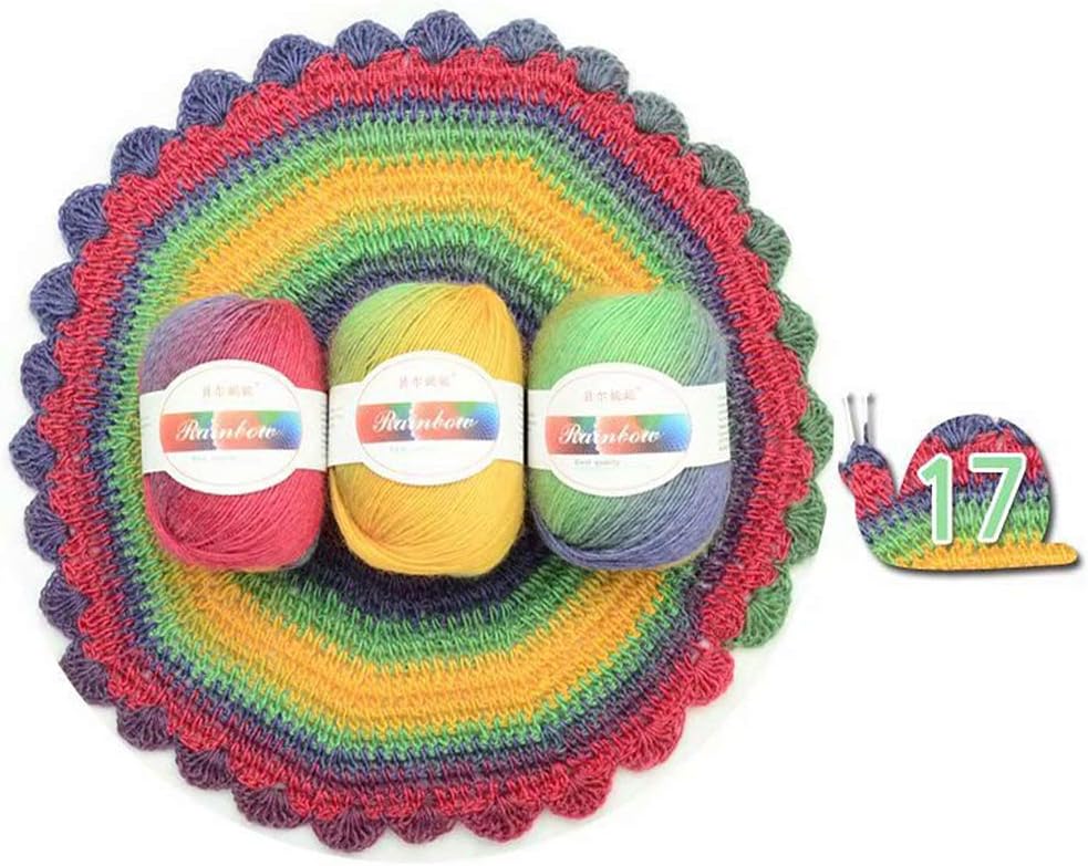 EAPTS Soft Worsted Yarn Rainbow Gradient Colors DIY Baby Knitting Wool Shawl Scarf Sweater Crochet Thread Supplies