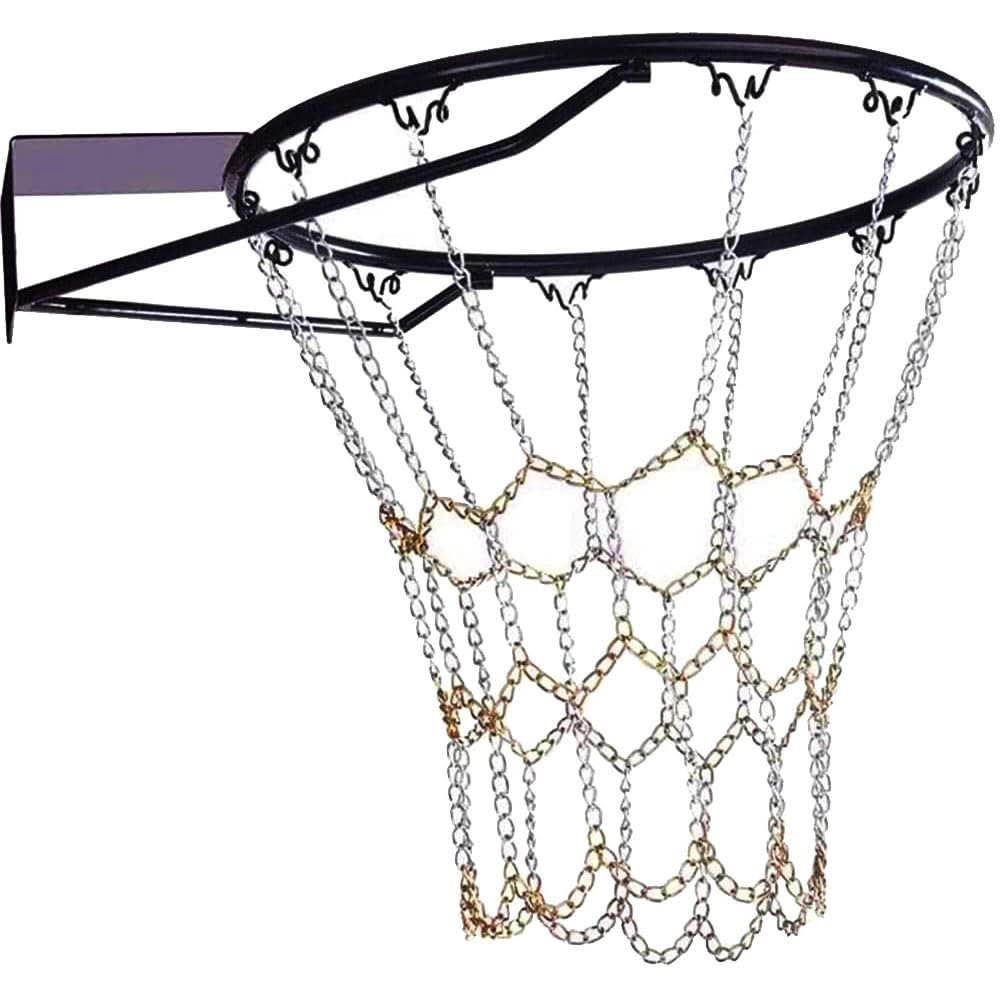 ProLeo Galvanised Steel Basketball Net, White and Yellow, Indoor and Outdoor Use