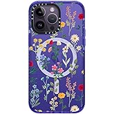 CASETiFY Impact iPhone 14 Pro Max Case [4X Military Grade Drop Tested / 8.2ft Drop Protection/Compatible with Magsafe] - Spring Botanicals 2 - Peri Purple