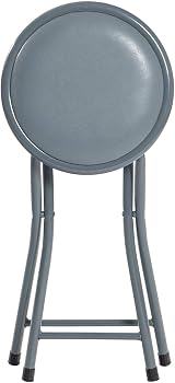 Harbour Housewares Grey Padded Folding Stool – Steel Frame 30x30x45cm view 3