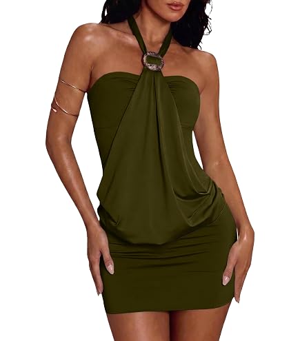 simple green salad dressing Milumia Women's Tie Dye Halter Mini Dress Y2k Backless Bodycon Dresses Vintage 90s Prom Dresses Option:100/CS | Size : 6