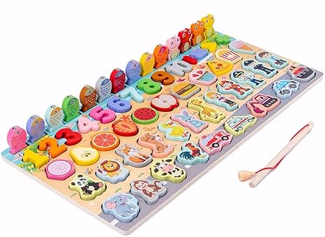 Amazon Co Jp Artoy モンテッソーリ木製パズルお魚釣りゲーム知育玩具 数字パズル幼児指先訓練アップ 幼児 脳 活性化 感覚教具面面白い クリスマスプレゼントや誕生日プレゼント 価格 ホーム キッチン