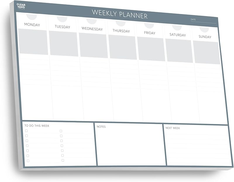 Clear Mind Concepts Weekly Planner Desk Pad 52 Undated A4 120gsm 21x29.7cm
