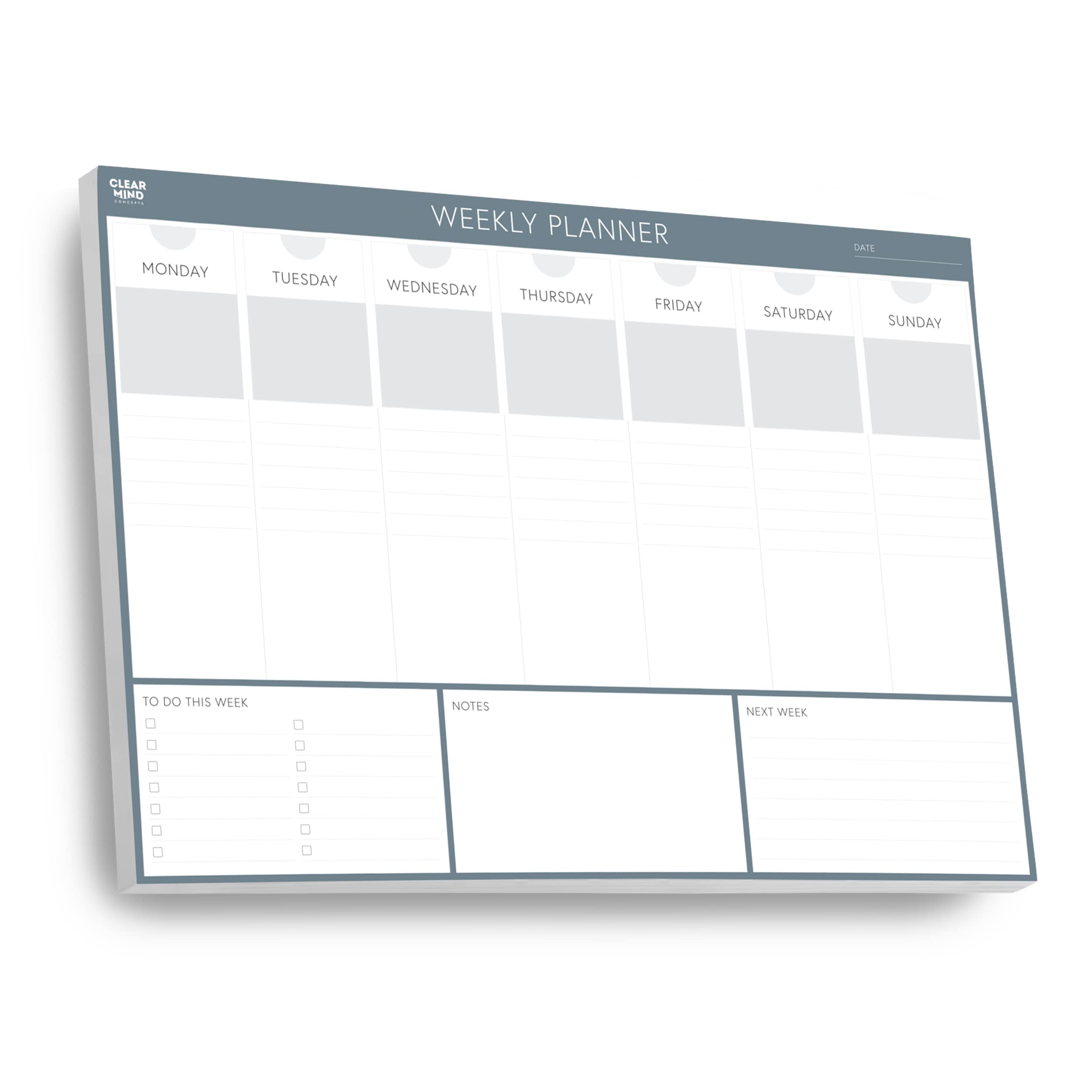 Weekly Planner Desk Pad by Clear Mind Concepts® - 52 Undated A4 Tear-Off Sheets - 120gsm Quality Paper - Boost Your Productivity & Organisation