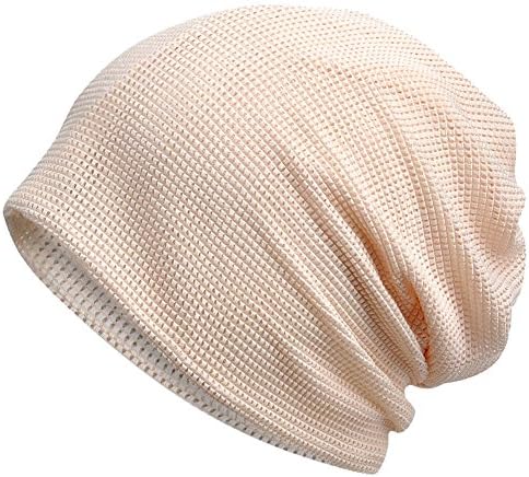CAMOLAND Multi-Functional Summer Beanie Slouchy Mesh Breathable Baggy Unisex (Beige Thin)