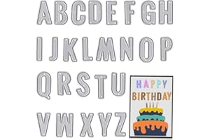 26 Alphabet Letters Metal Die Cuts for Card Making, Capital Letter Cutting Dies Sets Stencils Embossing Template for Scrapboo