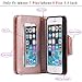 iphone 6S Plus Wallet Case,Auker Trifold 9 Card Holder+Makeup Mirror Girly Vintage Book Leather Flip Flop Magnetic Closure Folding Stand Purse Case Cover with Cash Pocket for iphone 6 Plus (Rose Gold)