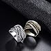 Mytys Retro Vintage Gold Tone Interwined Crossover Crystal Fashion Statement Rings (9)