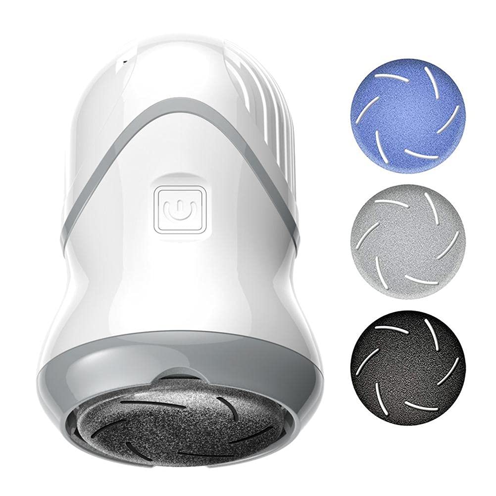 Electric Pedicure Foot File Callus Remover,Portable Vacuum Adsorption Foot Grinder Best Pedicure Tools Three Interchangeable Heads Professional Feet Care Sander for Cracked Heels and Hard Skin