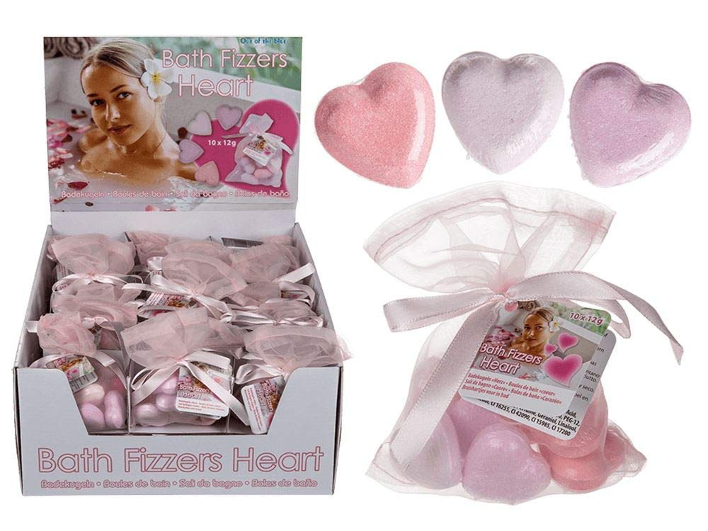 Lolo Company Inc. Heart Shaped Pink Bath Bombs Fizzers Fizzer Romantic Birthday Gift Set for Valentines Mothers Day