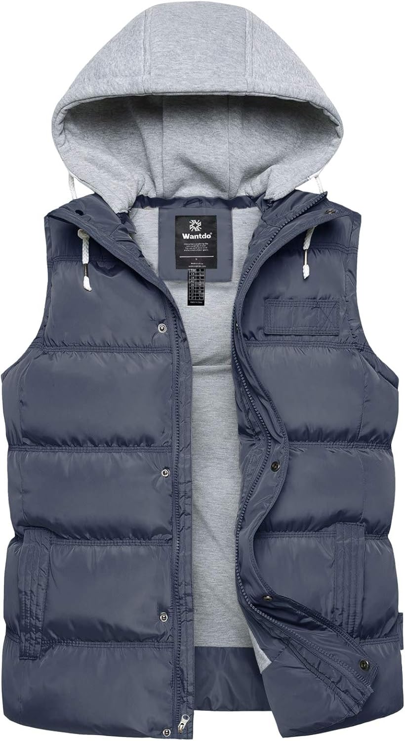 white hooded puffer vest