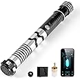 CUSTOM SABER Sensitive Smooth Swing Xenopixel Light Saber, Motion Control to Ignite Blade, 12 Types Blade Mode, 34 Sound Fonts Infinite Color Changing, Rechargeable Light Saber-Black