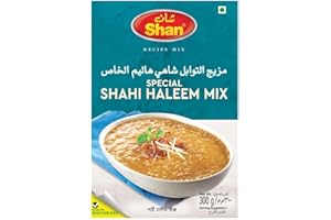 Shan Shahi Haleem Recipe Mix 10.5 oz (300g) - Spice Powder for Traditional Meat, Lentil and Wheat Curry - Suitable for Vegetarians - Airtight Bag in a Box