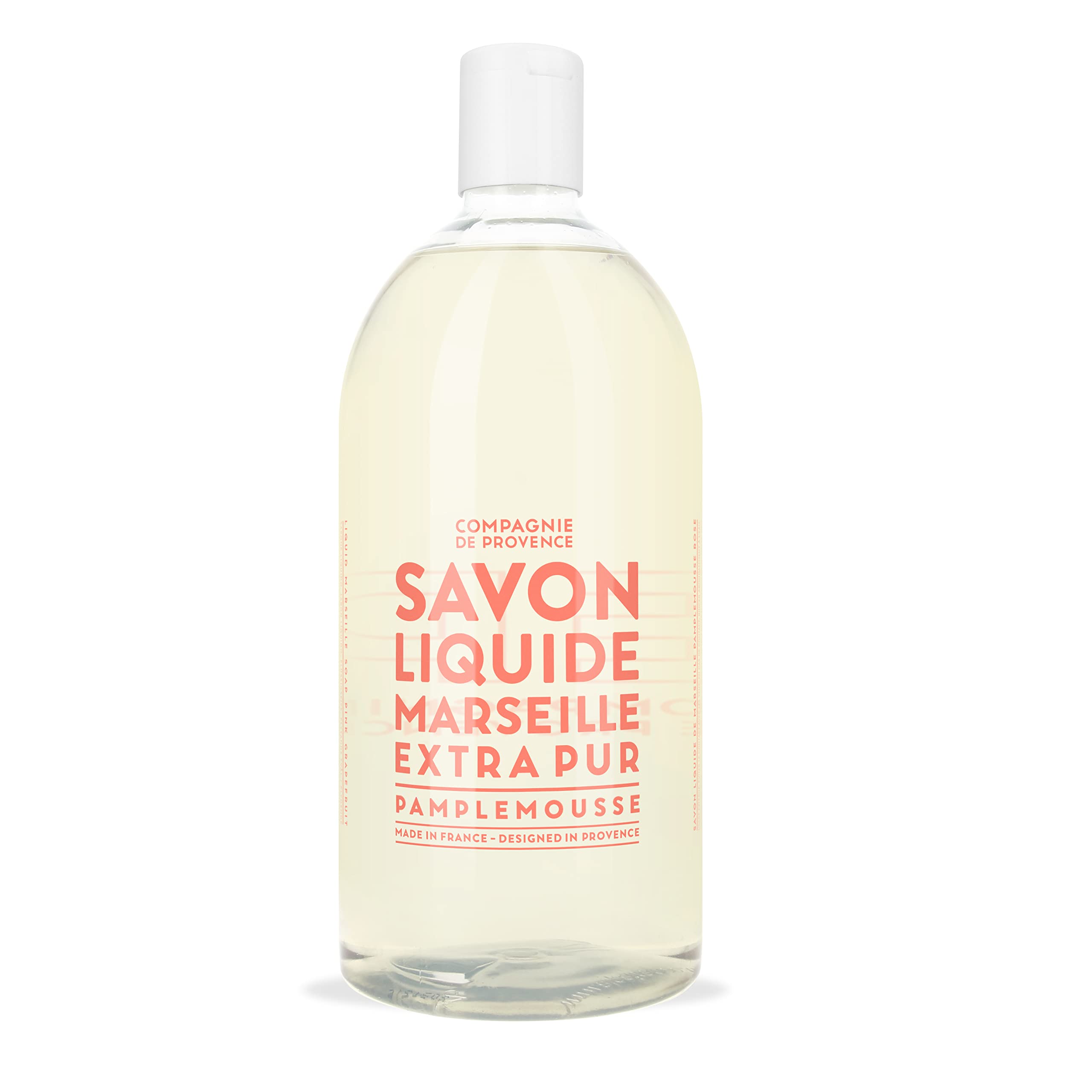 Compagnie de Provence® Liquid Soap Pink Grapefruit 1L Refill Size Fresh Fruity Notes of Grapefruit and Orange Rosemary and Thyme Spicy and Fruity