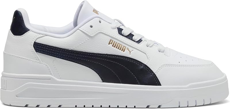 Baskets Shuffle Downtown Unisexes, Puma Blanc, Bleu Marine, Or PUMA, 40.5 EU