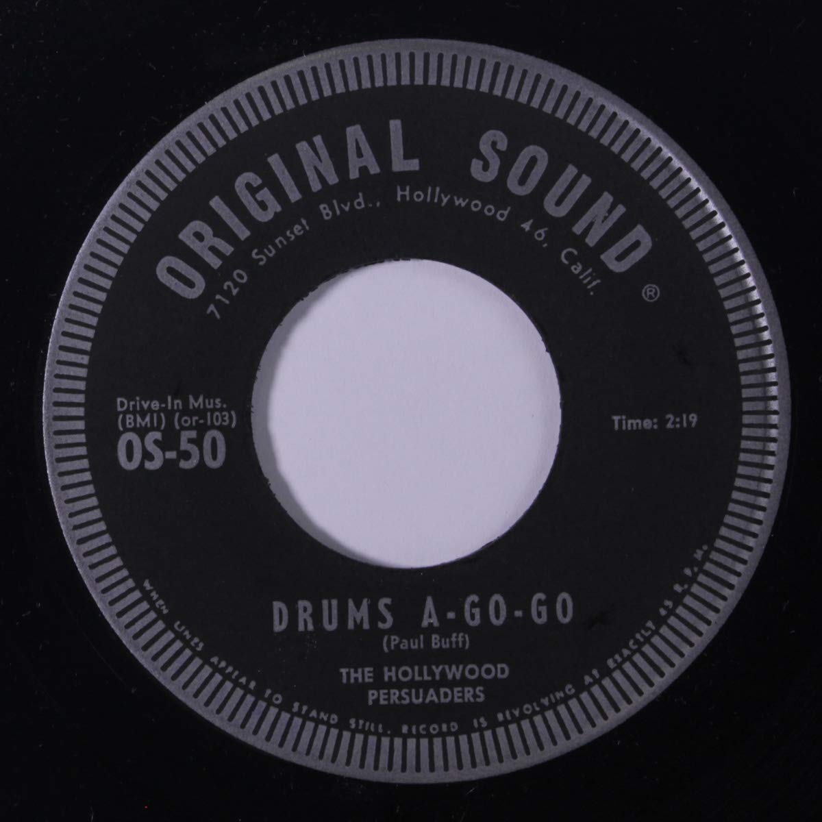 HOLLYWOOD PERSUADERS drums agogo / agua caliente 45 rpm single