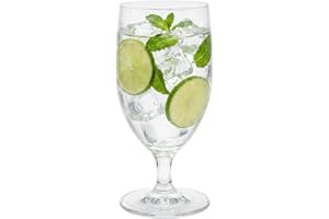 Restaurantware-Voglia Nude 14 Ounce Water Goblets, Set of 6 Crystal Goblet Glasses - Laser-Cut Rim, Fine-Blown Crystal Water 