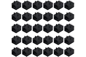 Antrader 30pcs RJ45 Modular Jack 8P8C 8 Pins PCB Mount Telephone Connector