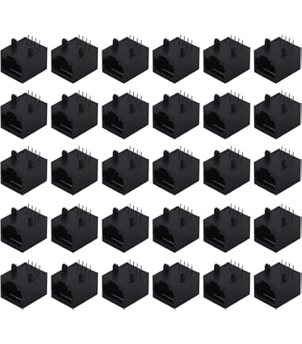 Treedix – Lot De 4 Cartes De Dérivation RJ11 6 Broches – Pour Connexion Câble Téléphone Ou I2C – Montage PCB – Noir