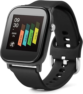 Smartwatch mit Temperatur- & Herzfrequenzmesser – 1,4" Farbdisplay – Fitness Tracker mit Schritte, Distanz, Kalorien, Schlaf, Sportmodi, Benachrichtigungen, Anti-Lost, 5 Tage Akku - TX-SW6HR