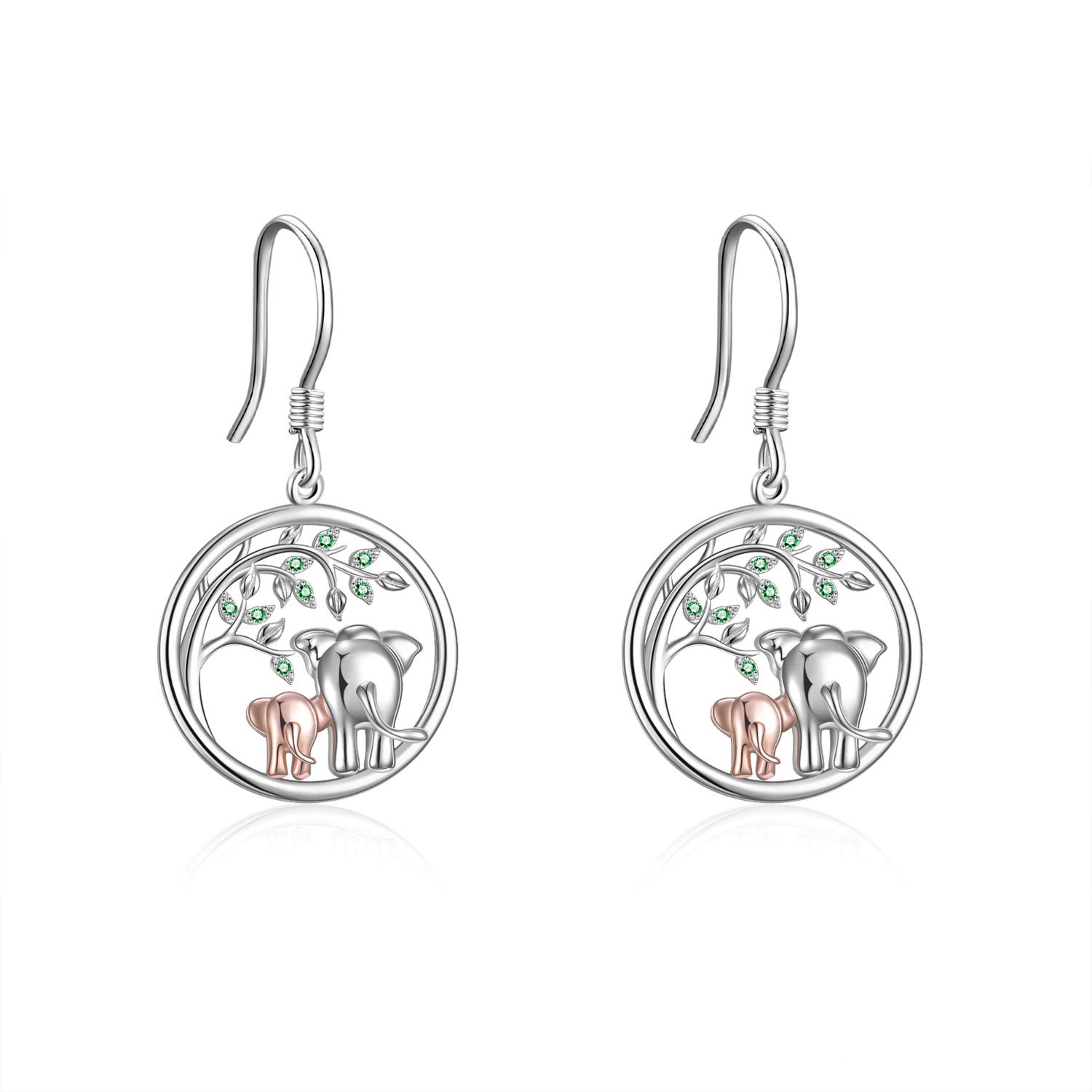 YFN Elephant Earrings Sterling Silver Dangle Elephant Animal Jewelry Gift for Women Girls