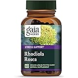 Gaia Herbs, Rhodiola Rosea, Stress Support, Adaptogenic Herb, Vegan Liquid Capsules, 60 Count